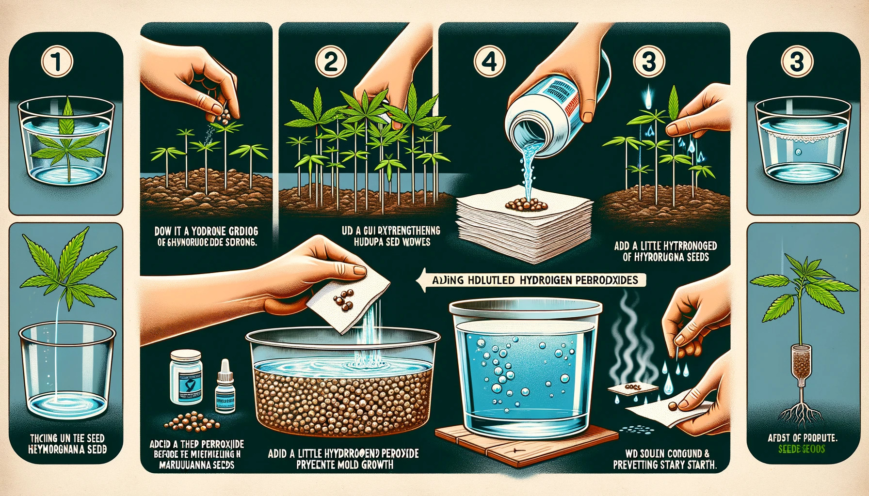 Использование перекиси водорода при проращивании семян марихуаны